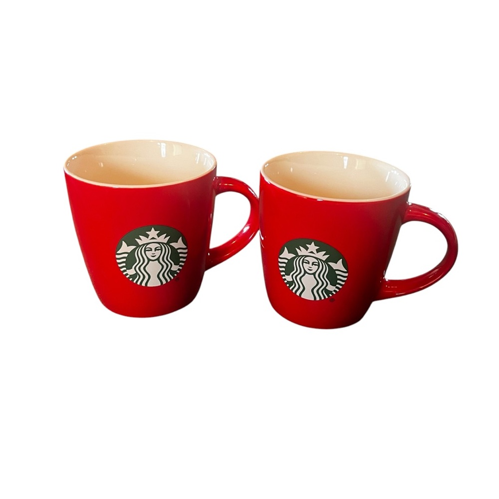 Set of 2 Red Starbucks Mugs - Holiday / Seasonal Edition Valentine's day Gift